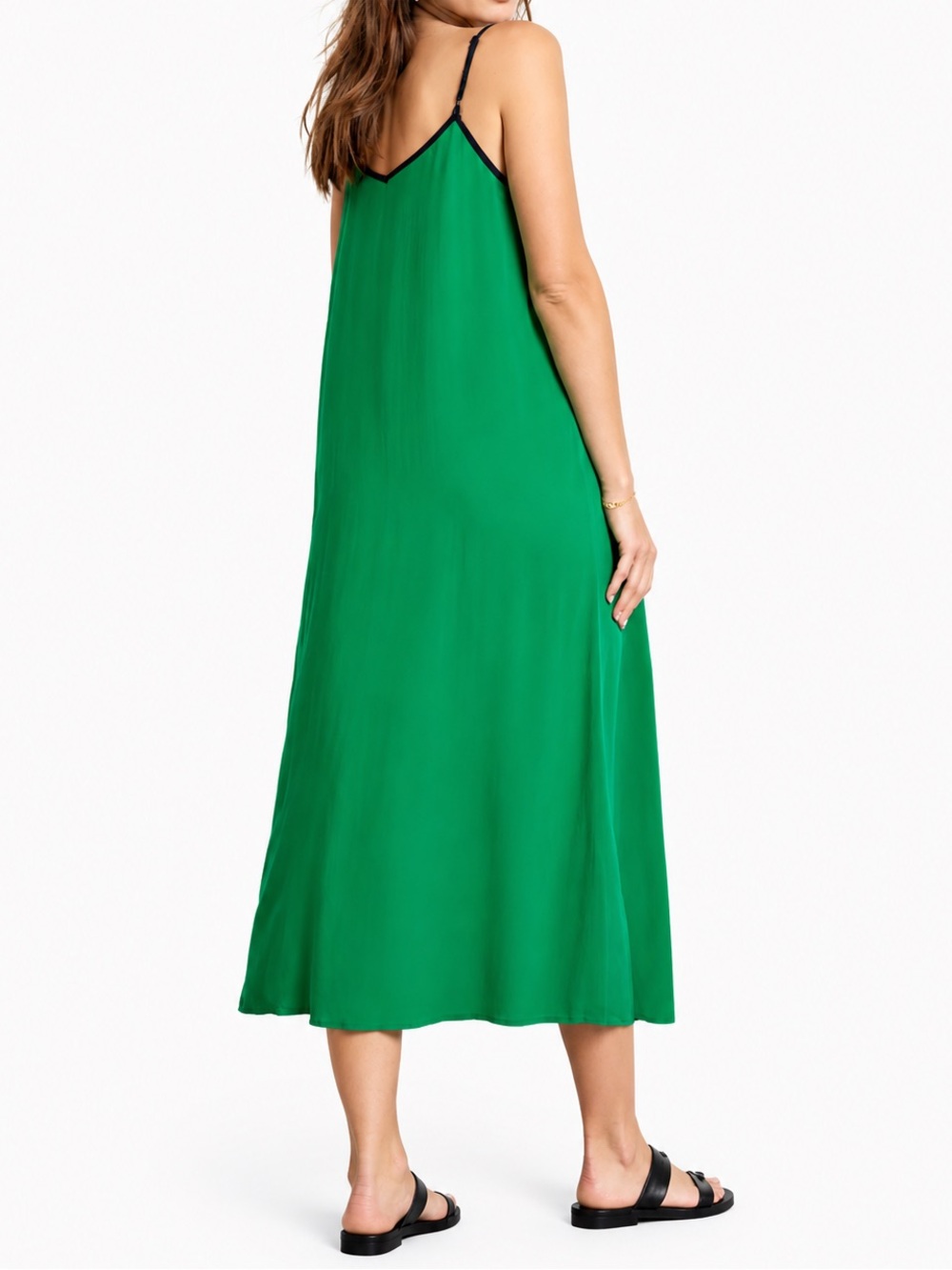 Hush Bay Maxi Dress Green Adjustable Straps Sz 12 Beach Festival Ethical Spring - Picture 2 of 10